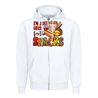 White i'm just here for the snacks softball Zipper Hoodie - Jasminsmagicworld