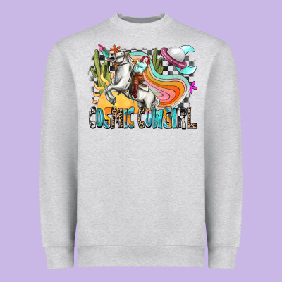 Cosmic Cowgirl Heavyweight Sweatshirt Designed By Zillion Design Studio