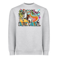 Heather Grey cosmic cowgirl Heavyweight Sweatshirt - Zillion Design Studio
