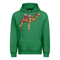 Emerald camel with colorful saddle Urban Hoodie - BarkalooDesign