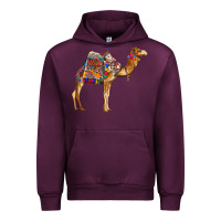 Mauve Wine camel with colorful saddle Urban Hoodie - BarkalooDesign