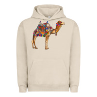 Pigment French Oak camel with colorful saddle Urban Hoodie - BarkalooDesign