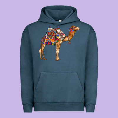 Camel With Colorful Saddle Urban Hoodie Designed By Barkaloodesign