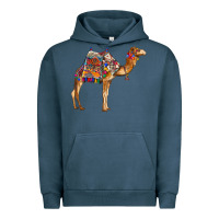 Pigment Midnight Navy camel with colorful saddle Urban Hoodie - BarkalooDesign