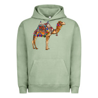 Pigment Oil Green camel with colorful saddle Urban Hoodie - BarkalooDesign