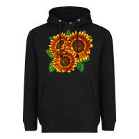 Black tiger eyes sunflower Heavyweight Hoodie - LillyAllenDesigns