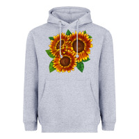 Heather Grey tiger eyes sunflower Heavyweight Hoodie - LillyAllenDesigns