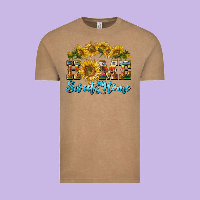 Home Sweet Home Sunflower Vintage Tee Designed By Barkaloodesign