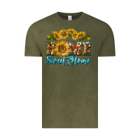 Vintage Olive home sweet home sunflower Vintage Tee - BarkalooDesign