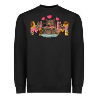 Black Mom Bear With Sunflowers Heavyweight Sweatshirt - RanaPortraitStore