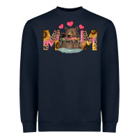 Navy Mom Bear With Sunflowers Heavyweight Sweatshirt - RanaPortraitStore