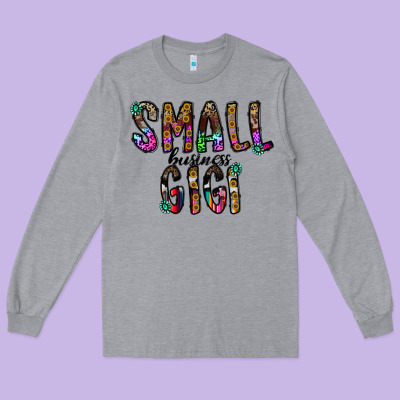 Small Business Gİgi Long Sleeve Tee Designed By Cowhidedigitalart