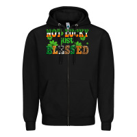 Black not lucky just blessed Zipper Hoodie - AdoDesignShop