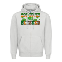 Dove Grey not lucky just blessed Zipper Hoodie - AdoDesignShop
