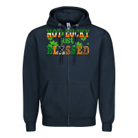 Navy not lucky just blessed Zipper Hoodie - AdoDesignShop