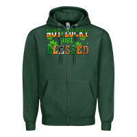 Sports Green not lucky just blessed Zipper Hoodie - AdoDesignShop