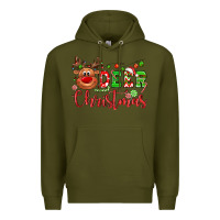 Army Green Deer Christmas reindeer Premium Hoodie - NancyCooperArtShop