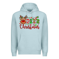 Blue Mist Deer Christmas reindeer Premium Hoodie - NancyCooperArtShop