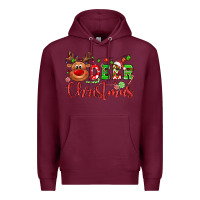 Burgundy Deer Christmas reindeer Premium Hoodie - NancyCooperArtShop