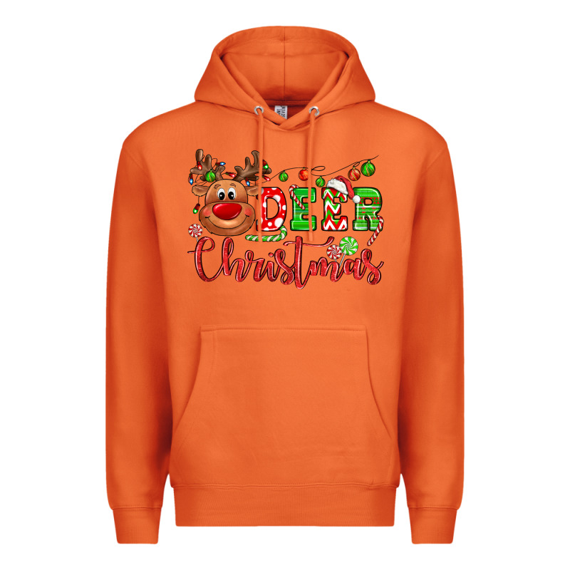 Deer Christmas Reindeer Premium Hoodie by NancyCooperArtShop | Teevron