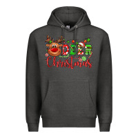 Charcoal Heather Deer Christmas reindeer Premium Hoodie - NancyCooperArtShop