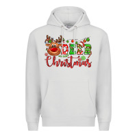 Dove Grey Deer Christmas reindeer Premium Hoodie - NancyCooperArtShop