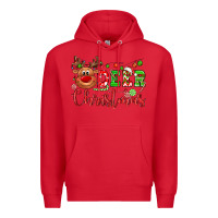 Red Deer Christmas reindeer Premium Hoodie - NancyCooperArtShop