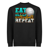 Black eat sleep volleyball repeat Heavyweight Sweatshirt - texasbilliewilder
