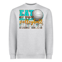 Heather Grey eat sleep volleyball repeat Heavyweight Sweatshirt - texasbilliewilder