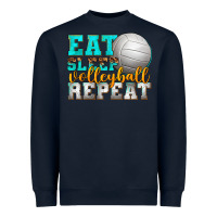 Navy eat sleep volleyball repeat Heavyweight Sweatshirt - texasbilliewilder