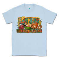 Dusty Blue happy thanksgiving Classic Tee - FaDigitalArtStudio