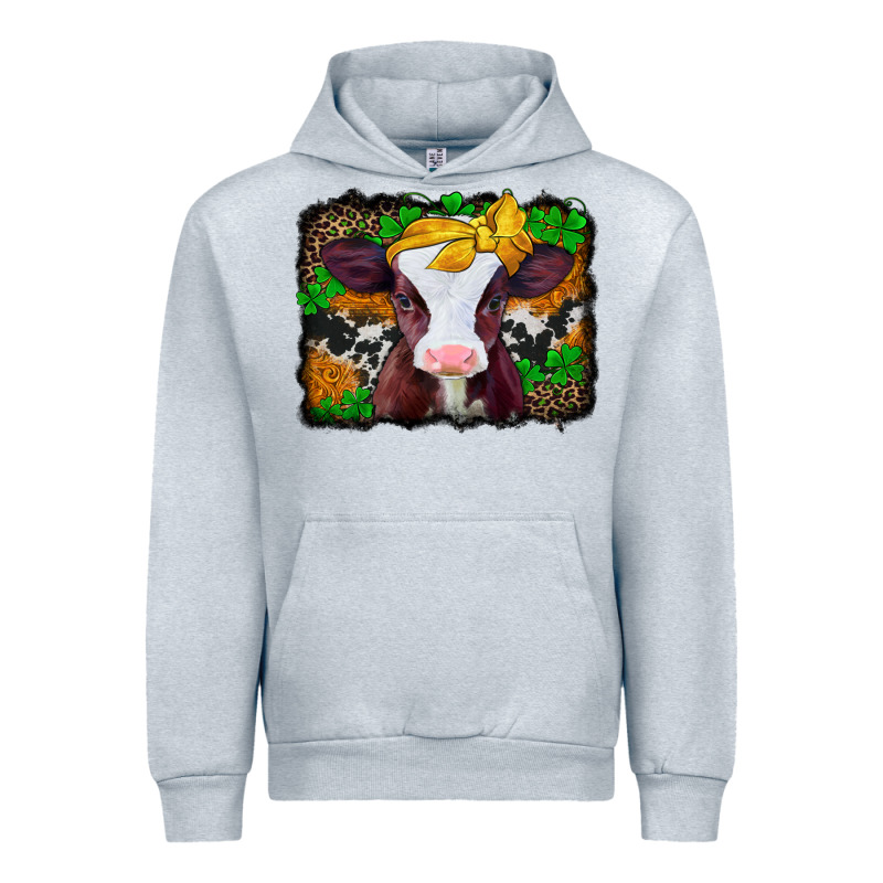 St Patricks Baby Cow With Leopard Background Urban Hoodie by Jasminsmagicworld | Teevron