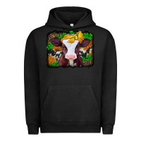 Pigment Black st patricks baby cow with leopard background Urban Hoodie - Jasminsmagicworld
