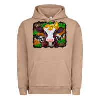 Pigment Burro st patricks baby cow with leopard background Urban Hoodie - Jasminsmagicworld