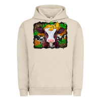 Pigment French Oak st patricks baby cow with leopard background Urban Hoodie - Jasminsmagicworld