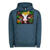 Pigment Midnight Navy st patricks baby cow with leopard background Urban Hoodie - Jasminsmagicworld
