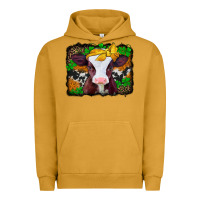 Pigment Peanut Butter st patricks baby cow with leopard background Urban Hoodie - Jasminsmagicworld