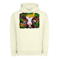 Pigment Pistachio st patricks baby cow with leopard background Urban Hoodie - Jasminsmagicworld