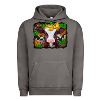 Pigment Tornado st patricks baby cow with leopard background Urban Hoodie - Jasminsmagicworld