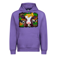 Tulip st patricks baby cow with leopard background Urban Hoodie - Jasminsmagicworld