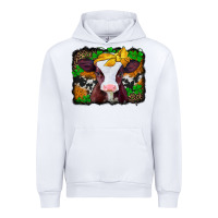 White st patricks baby cow with leopard background Urban Hoodie - Jasminsmagicworld