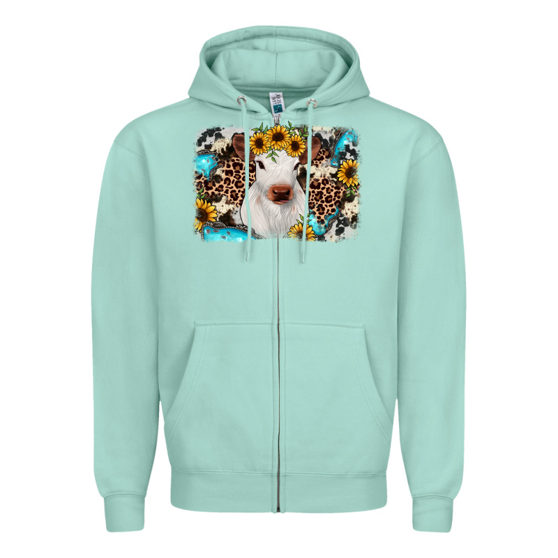 Cowhide Leopard Calf Zipper Hoodie by JahusDesignShop | Teevron