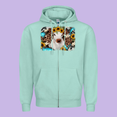 Cowhide Leopard Calf Zipper Hoodie Designed By Jahusdesignshop