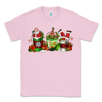 Bubblegum Pink coffee cups with santa claus Classic Tee - FaDigitalArtStudio