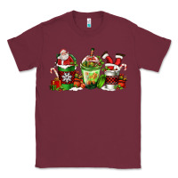 Burgundy coffee cups with santa claus Classic Tee - FaDigitalArtStudio