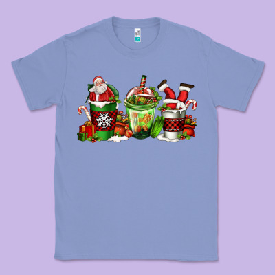 Coffee Cups With Santa Claus Classic Tee Designed By Fadigitalartstudio