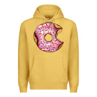Antique Gold pink strawberry donut Premium Hoodie - AdoDesignShop