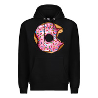 Black pink strawberry donut Premium Hoodie - AdoDesignShop