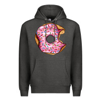 Charcoal Heather pink strawberry donut Premium Hoodie - AdoDesignShop