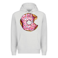 Dove Grey pink strawberry donut Premium Hoodie - AdoDesignShop